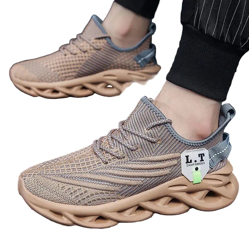 Men's Techwear Breathable Black Running Sneakers - ATLAS 1