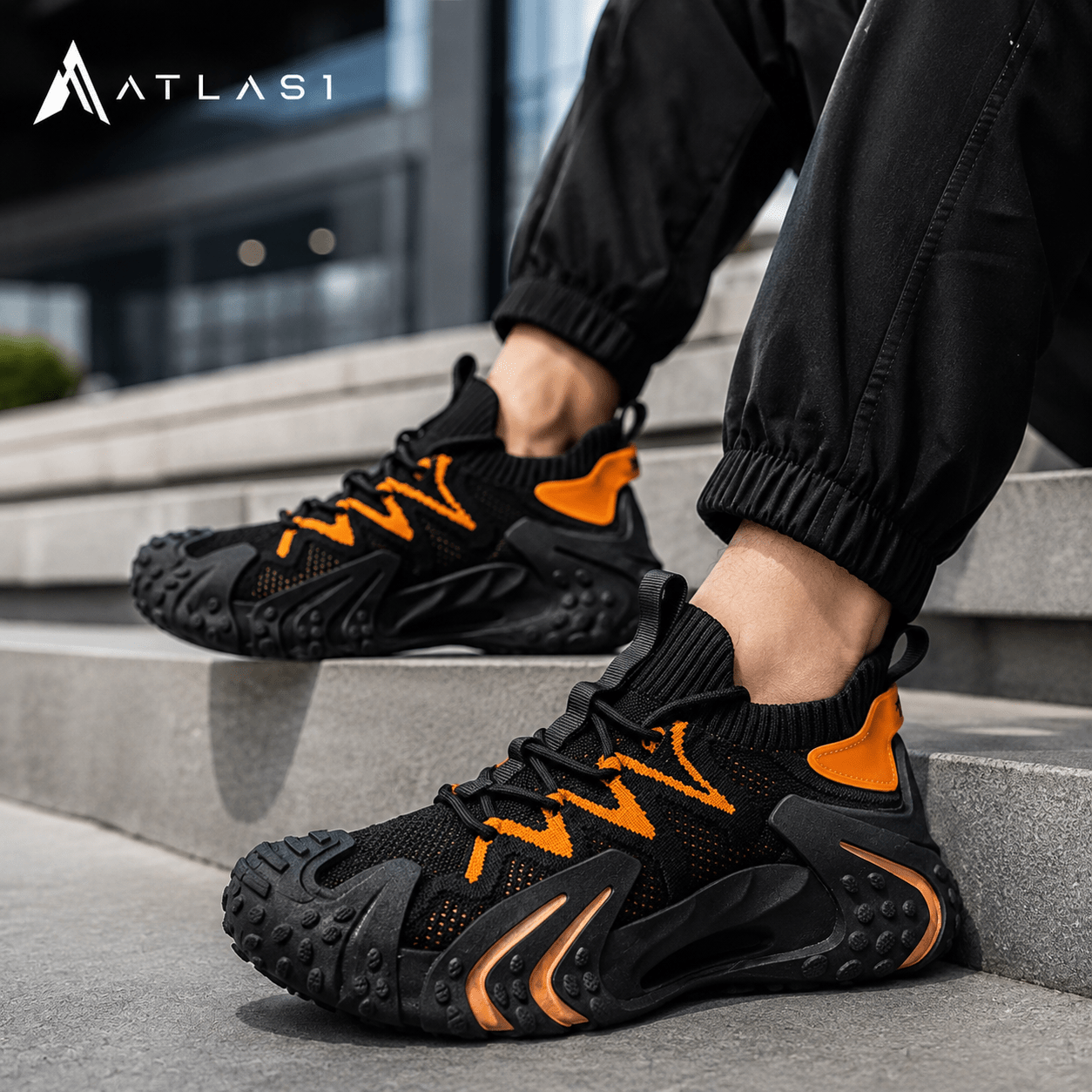 Men's Techwear Breathable Sock Sneakers Hiking Shoes - ATLAS 1