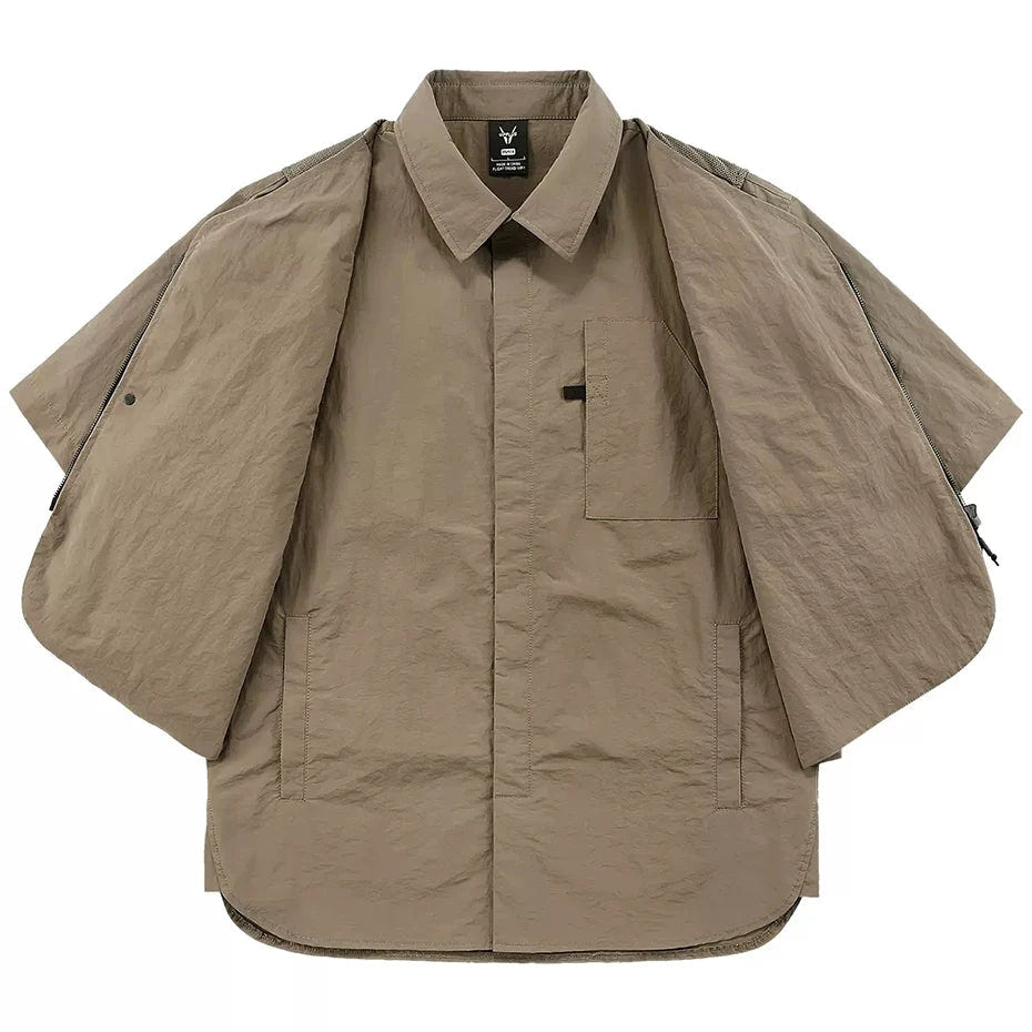 Men's Techwear Cargo Multi Pocket Two Piece Shirt Set - ATLAS 1