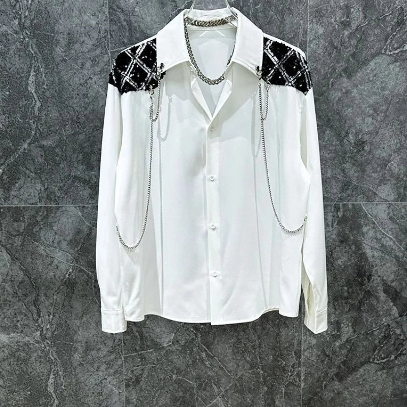 Men's Techwear Contrast Patchwork Plus Size Casual Shirt - ATLAS 1