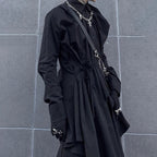 Men's Techwear Dark Irregular Long Strap Cardigan Shirt - ATLAS 1