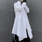 Men's Techwear Dark Irregular Long Strap Cardigan Shirt - ATLAS 1