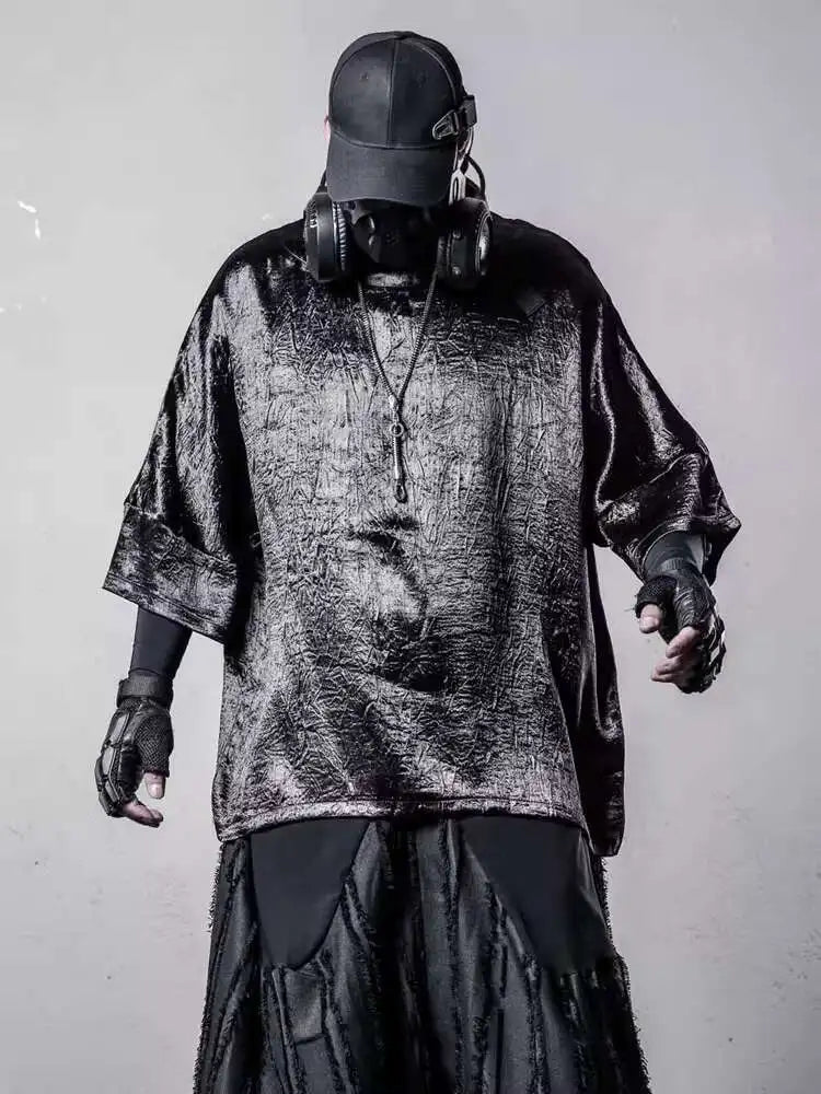 Men's Techwear Dark Punk Graphic Half Sleeve T-Shirt - ATLAS 1