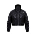 Men's Techwear Double Zipper Padded Leather Jacket - ATLAS 1
