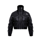 Men's Techwear Double Zipper Padded Faux Leather Jacket - ATLAS 1