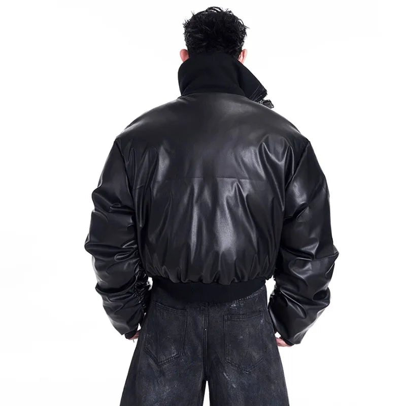 Men's Techwear Double Zipper Padded Leather Jacket - ATLAS 1