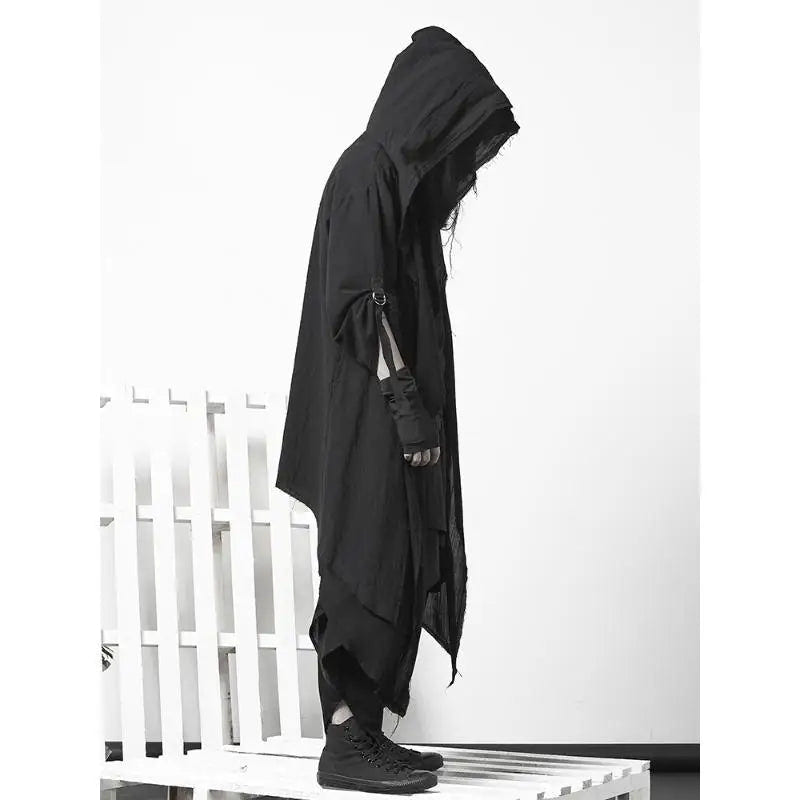 Men's Techwear Goth Windbreaker Long Cardigan Coat - ATLAS 1