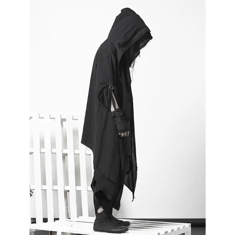 Men's Techwear Goth Windbreaker Long Cardigan Coat - ATLAS 1