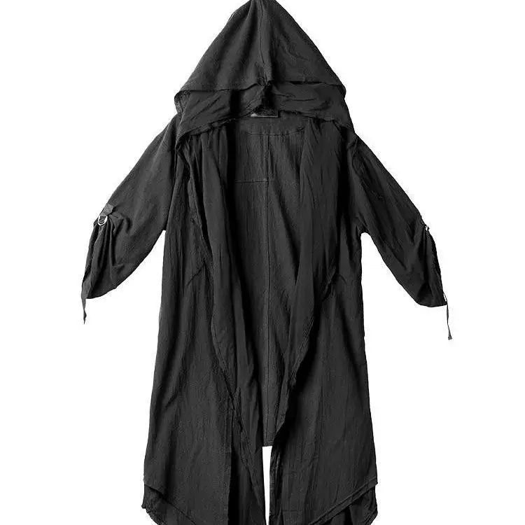 Men's Techwear Goth Long Cardigan Coat - ATLAS 1