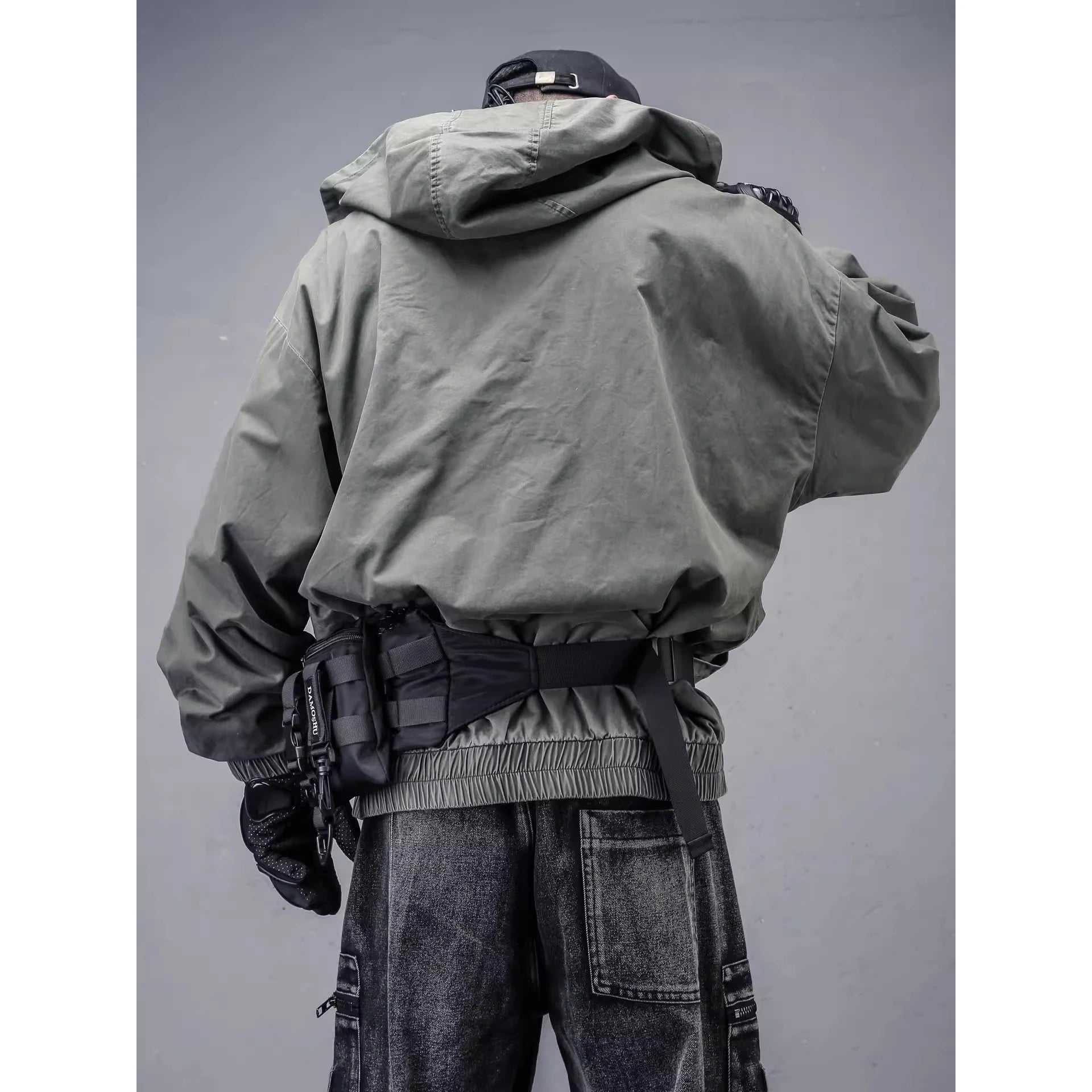 Men's Techwear Grunge Patchwork Hooded Jacket - ATLAS 1