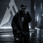 Men's Techwear Harajuku Cotton Printed Hip Hop Hoodie - ATLAS 1
