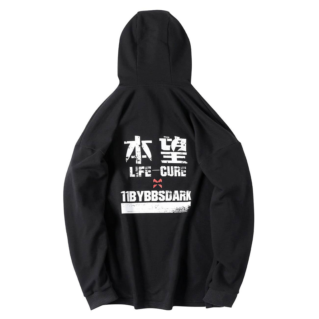 Men's Techwear Harajuku Cotton Printed Hip Hop Hoodie - ATLAS 1