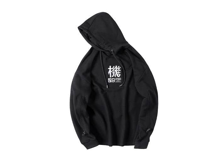 Men's Techwear Harajuku Cotton Printed Hip Hop Hoodie - ATLAS 1