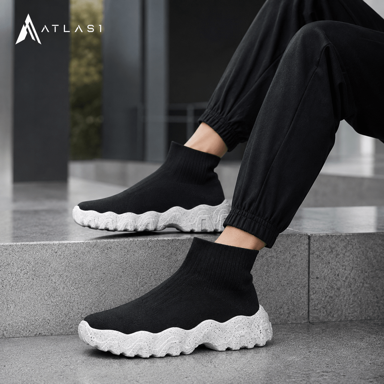 Men's Techwear High Top Slip-On Casual Sneakers - ATLAS 1