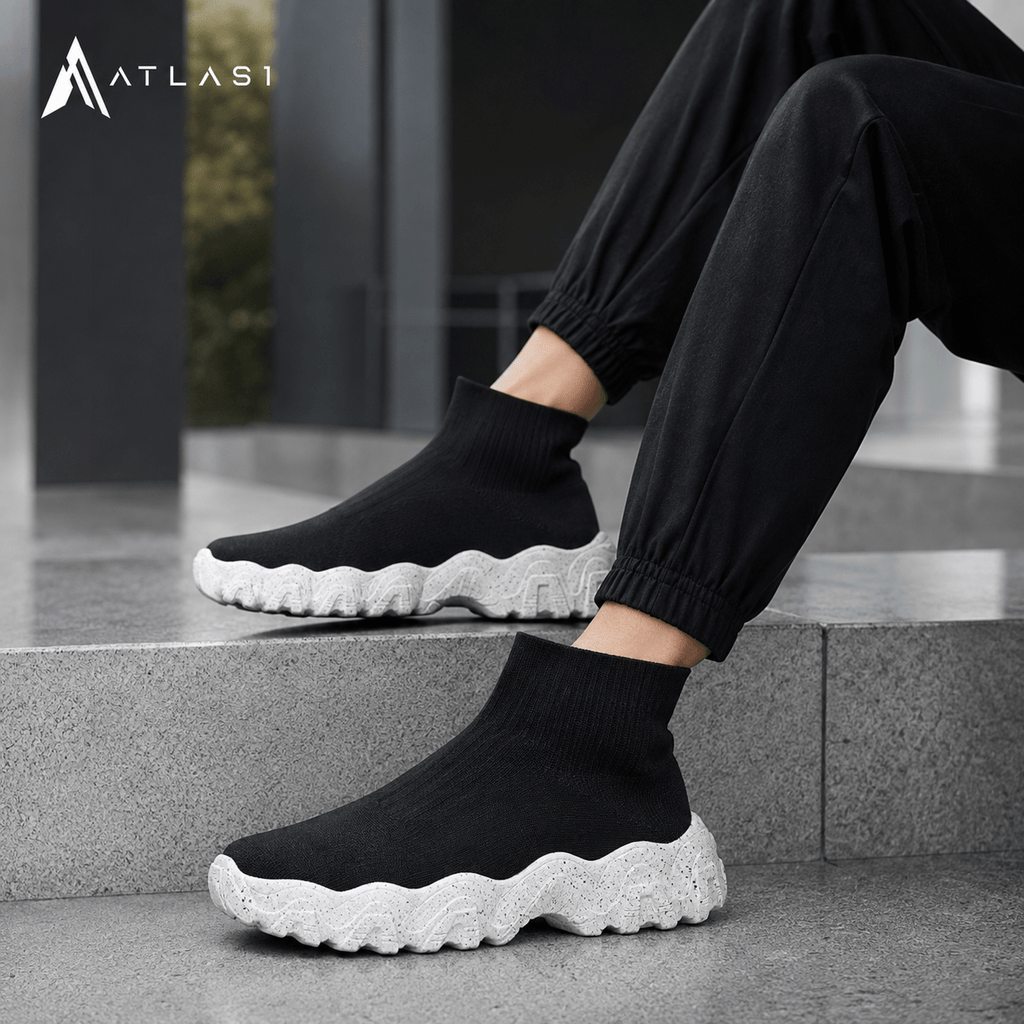 Men's Techwear High Top Slip-On Casual Sneakers - ATLAS 1