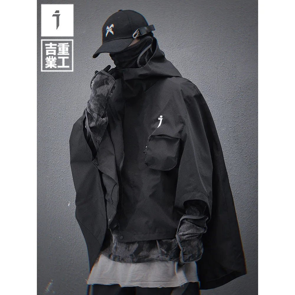 Men's Techwear Hooded Tactical Cloak Jacket Shawl Coat - ATLAS 1