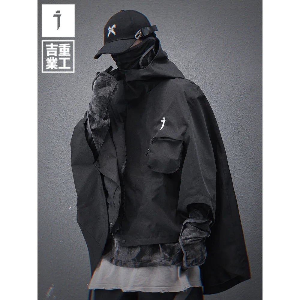 Men's Techwear Hooded Tactical Cloak Jacket Shawl Coat - ATLAS 1
