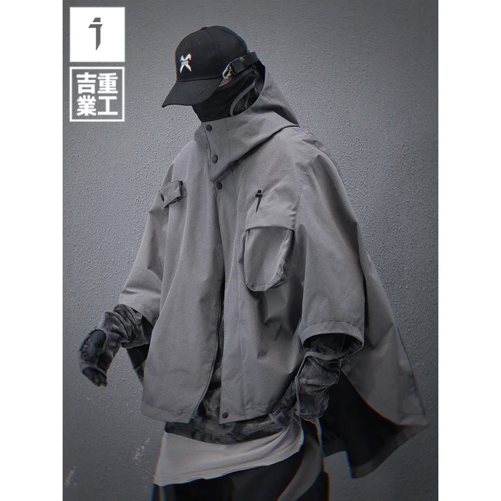 Men's Techwear Hooded Tactical Cloak Jacket Shawl Coat - ATLAS 1