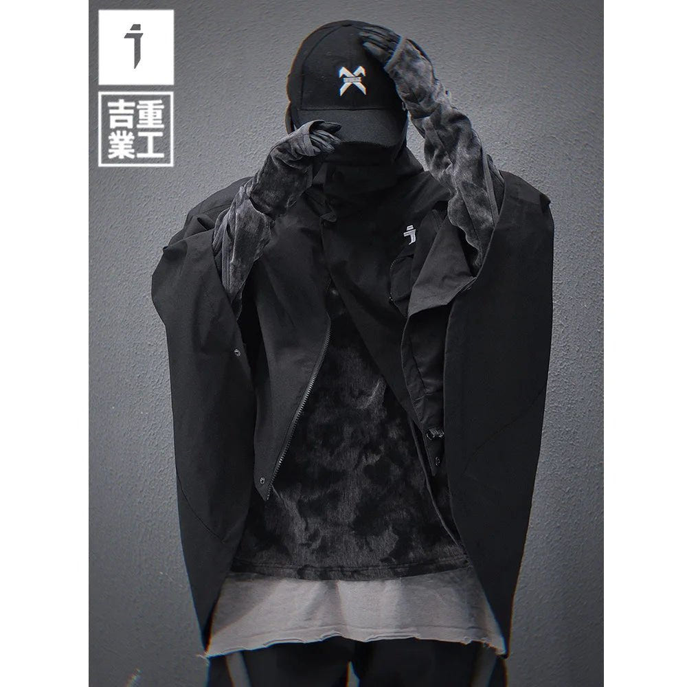 Men's Techwear Hooded Tactical Cloak Jacket Shawl Coat - ATLAS 1