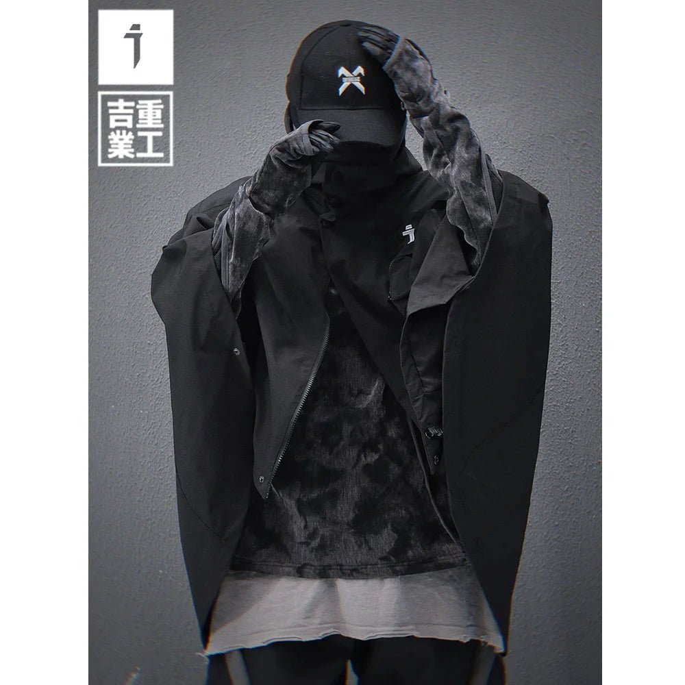 Men's Techwear Hooded Tactical Cloak Jacket Shawl Coat - ATLAS 1