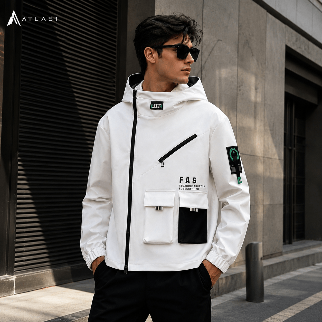 Men’s Techwear Hooded Zipper Jacket - ATLAS 1
