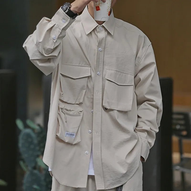 Men's Techwear Japanese Multi Pocket Workwear Shirt - ATLAS 1