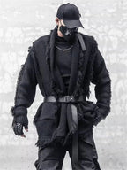 Men's Techwear Knitted Tassel Cardigan Sweater - ATLAS 1