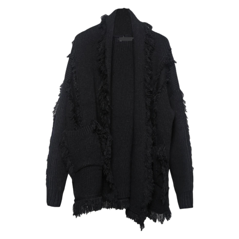 Men's Techwear Knitted Tassel Cardigan Sweater - ATLAS 1