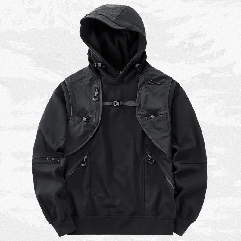 Men's Techwear Multi Pocket Patchwork Hoodie - ATLAS 1