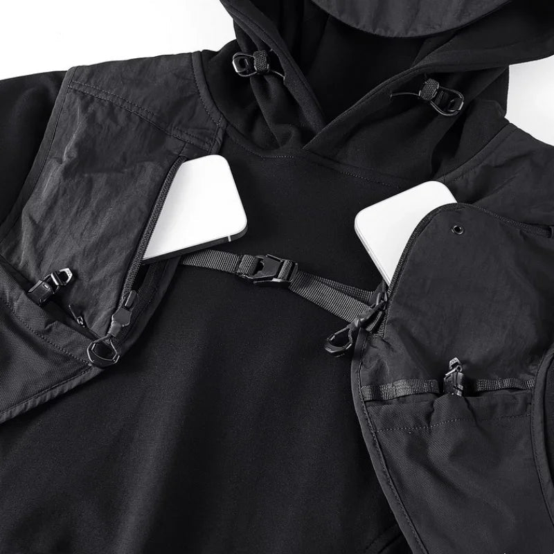 Men's Techwear Multi Pocket Patchwork Hoodie - ATLAS 1