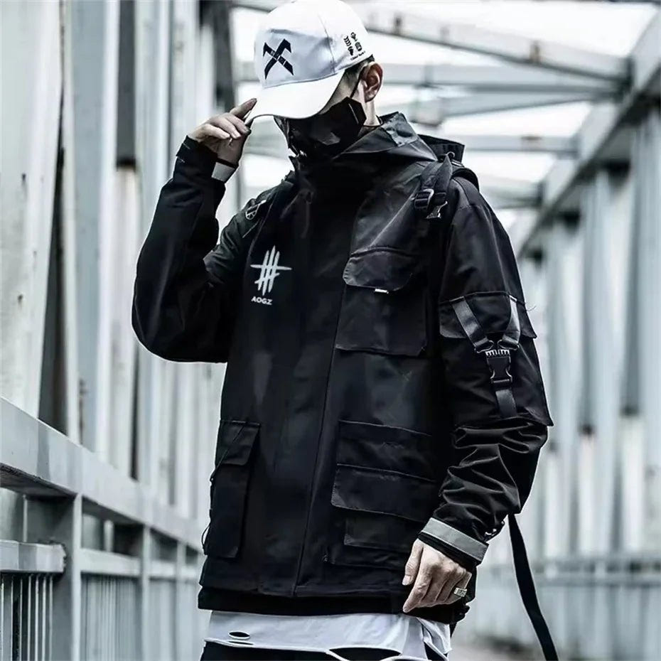 Men's Techwear Multi - Pocket Windbreaker Jacket - ATLAS 1