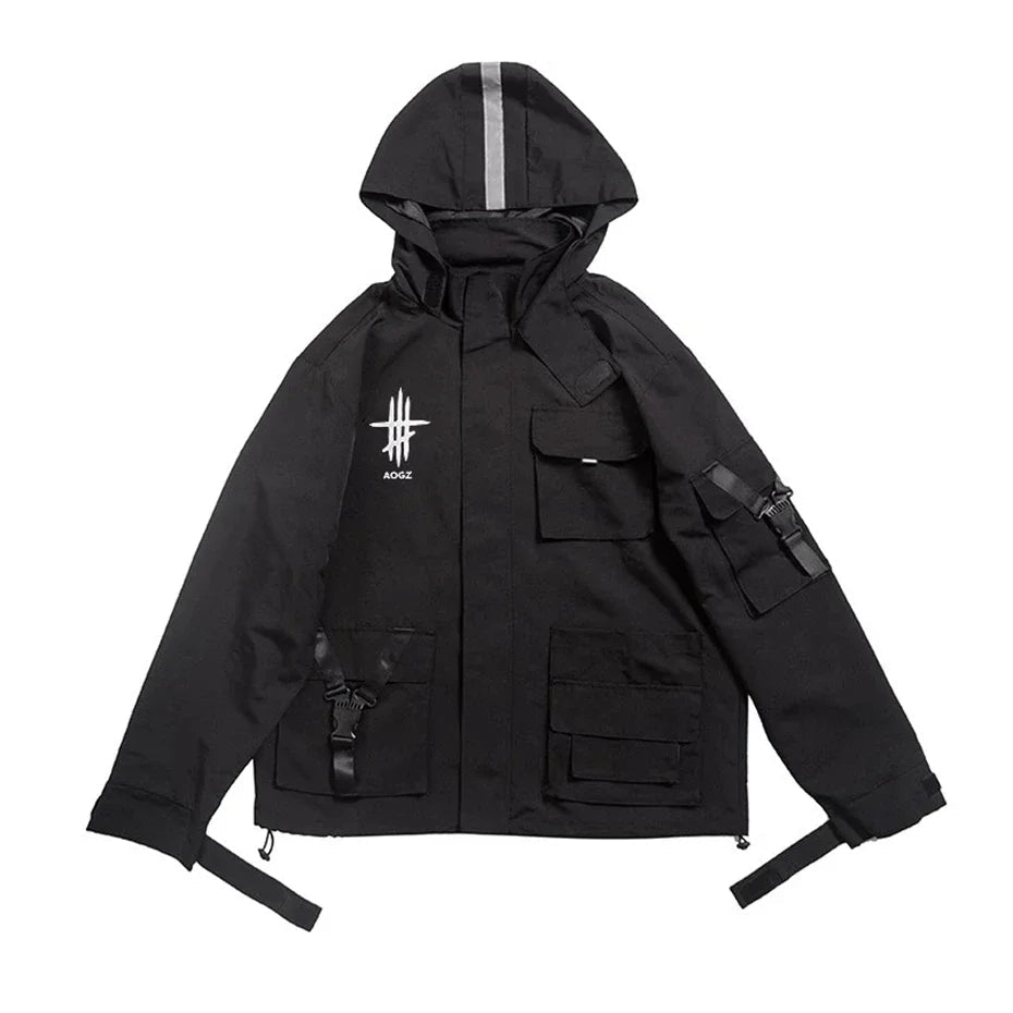 Men's Techwear Multi - Pocket Windbreaker Jacket - ATLAS 1