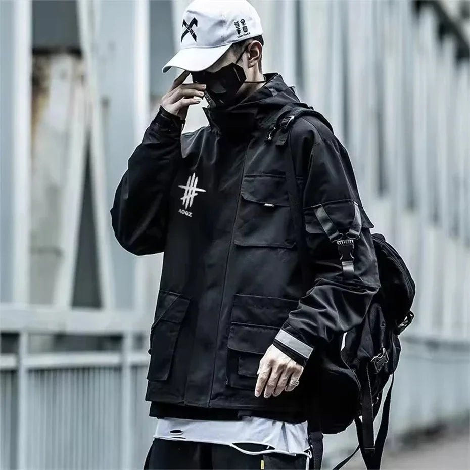 Men's Techwear Multi - Pocket Windbreaker Jacket - ATLAS 1