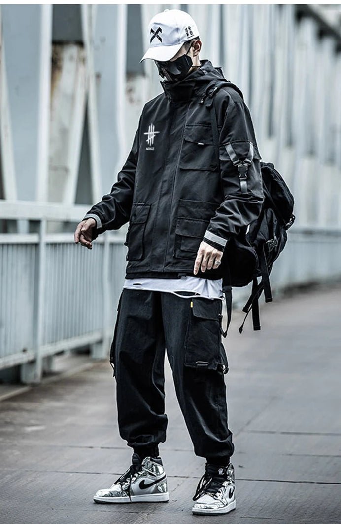 Men's Techwear Multi - Pocket Windbreaker Jacket - ATLAS 1