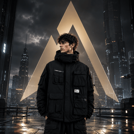 Herren Techwear Multi-Pocket Winterjacke