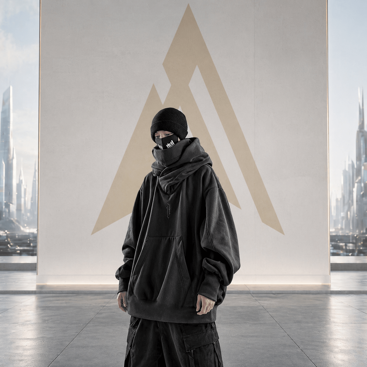 Men's Techwear Ninja Turtleneck Streetwear Hoodie - ATLAS 1 - Techwear Store