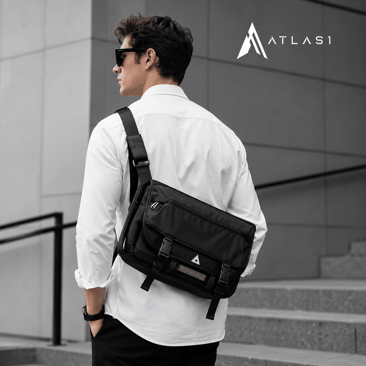 Men's Techwear Oxford Tactical Shoulder Bag - ATLAS 1