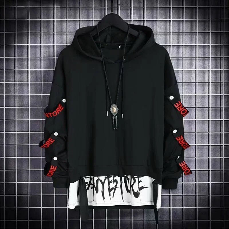 Men’s Techwear Patchwork Street Hoodie - ATLAS 1