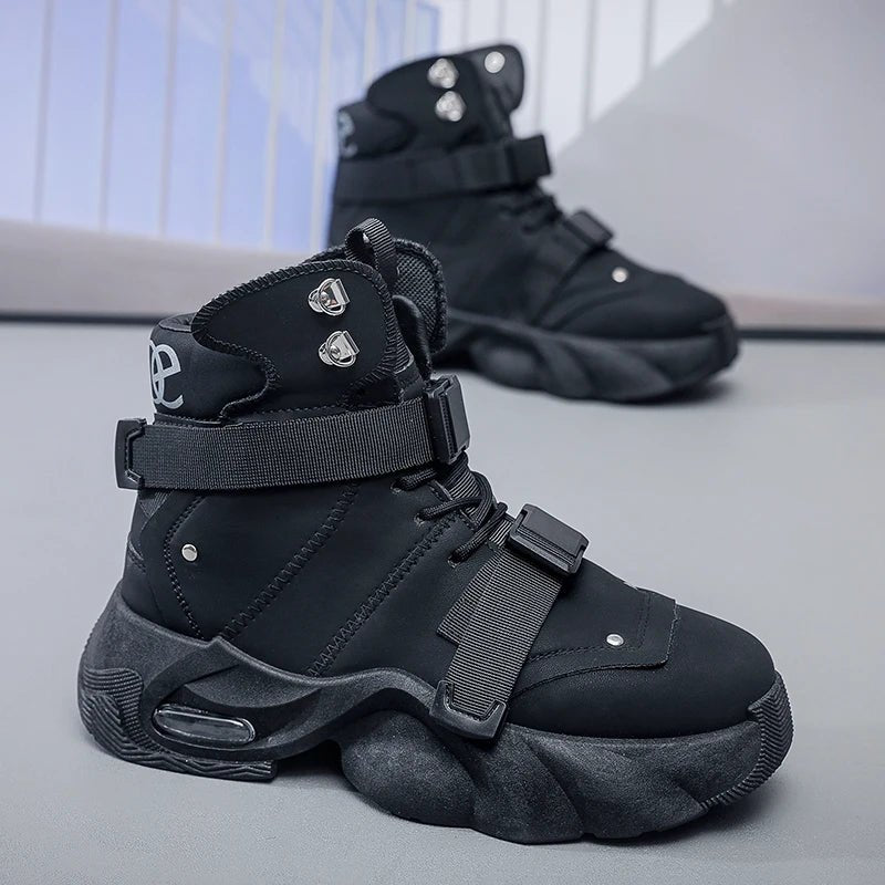 Men's Techwear Platform High Top Motorcycle Boots - ATLAS 1