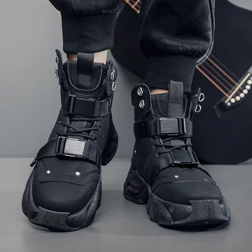 Men's Techwear Platform High Top Motorcycle Boots - ATLAS 1