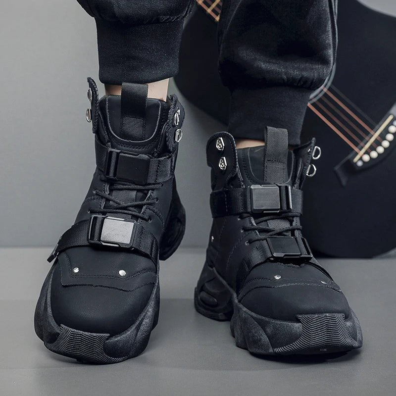 Men's Techwear Platform High Top Motorcycle Boots - ATLAS 1