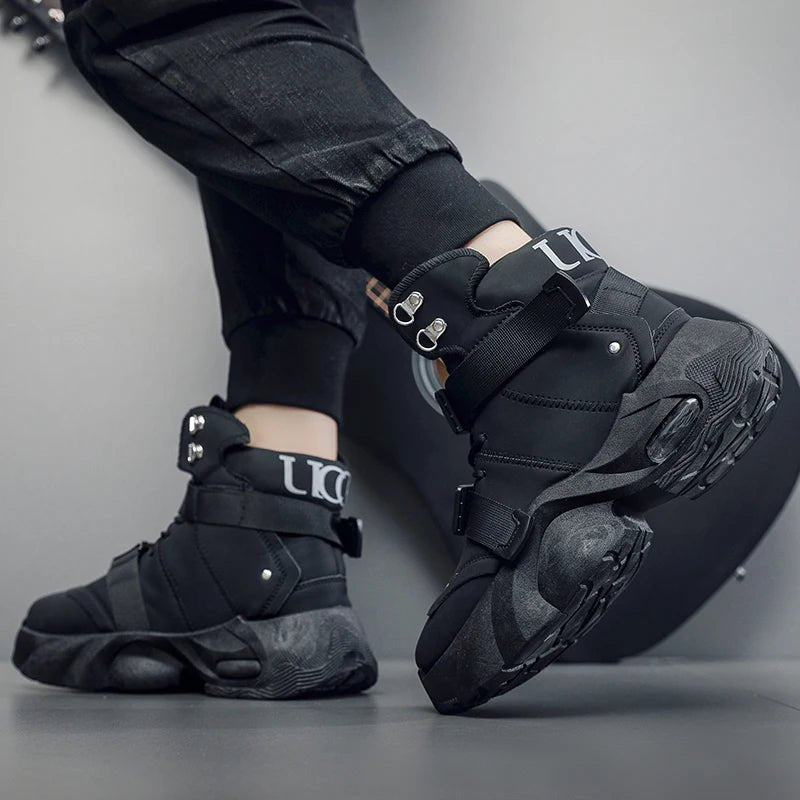 Men's Techwear Platform High Top Motorcycle Boots - ATLAS 1
