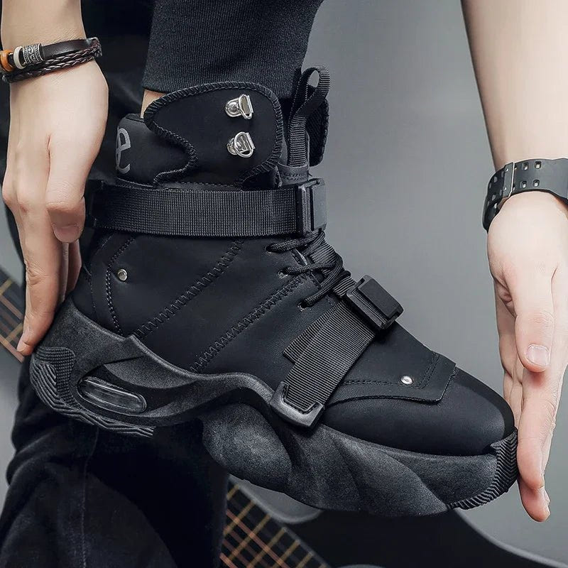 Men's Techwear Platform High Top Motorcycle Boots - ATLAS 1