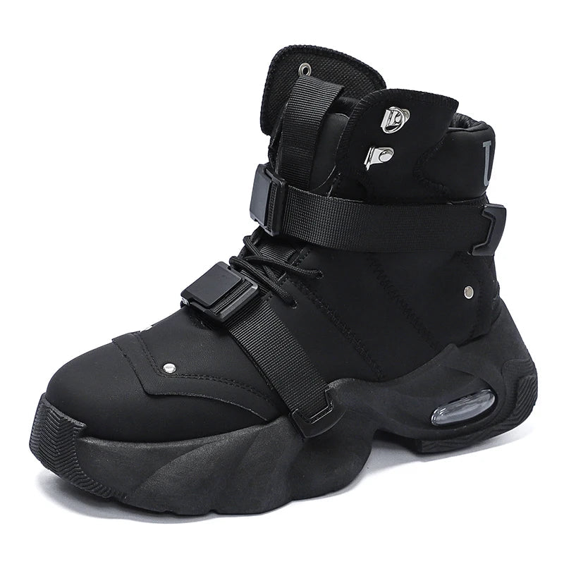 Men's Techwear Platform High Top Motorcycle Boots - ATLAS 1