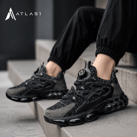 Men's Techwear Rotating Button Steel Toe Safety Shoes