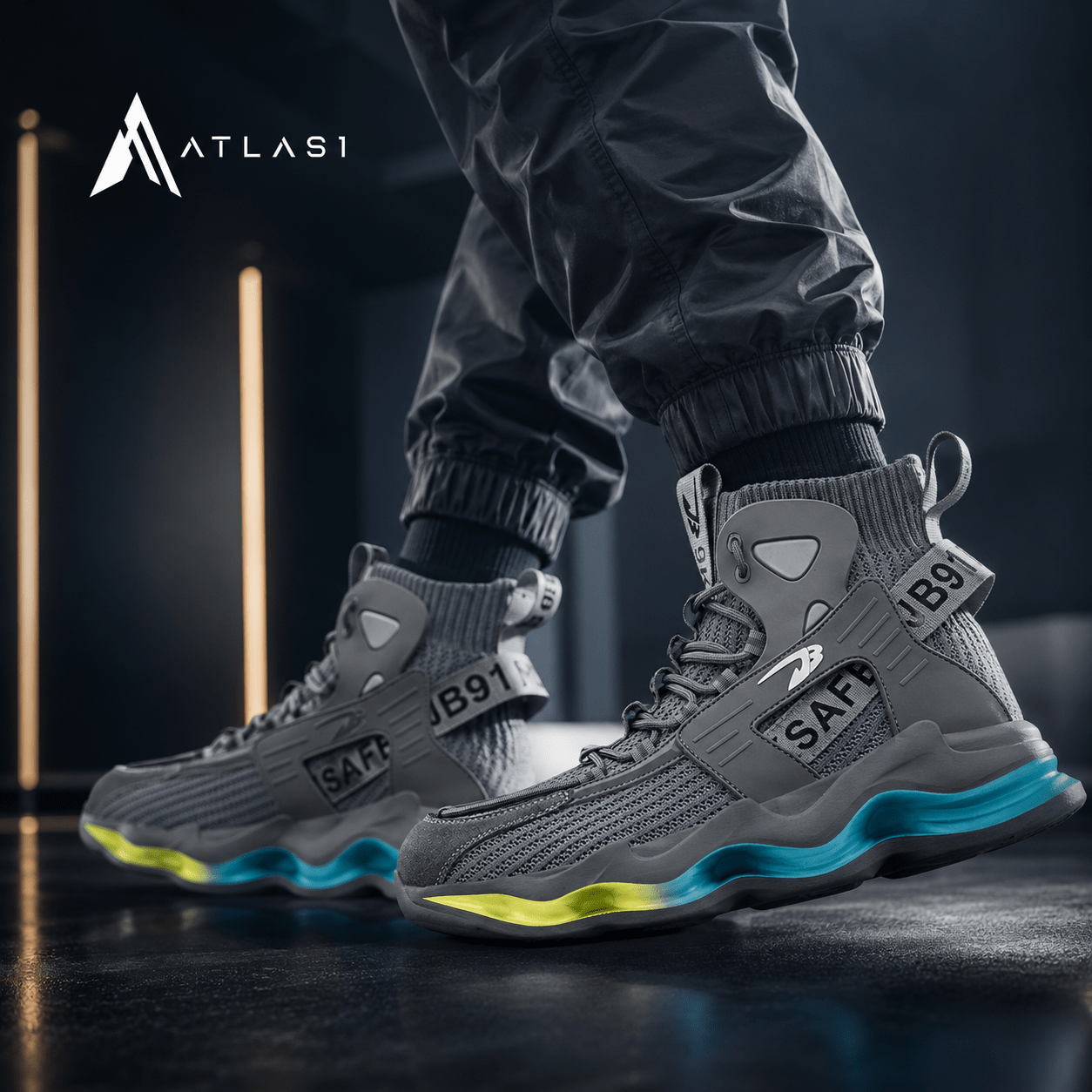 Men's Techwear Steel Toe Safety Work Shoes - ATLAS 1