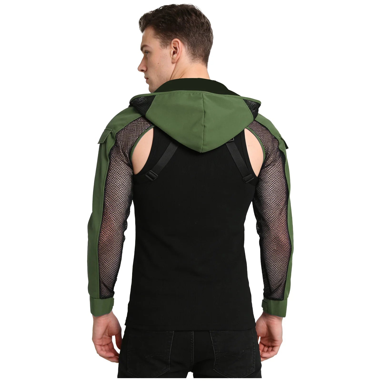 Men's Techwear Tactical Hooded Combat Mesh Jacket - ATLAS 1