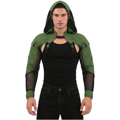 男款 techwear 战术连帽网眼作战短款外套