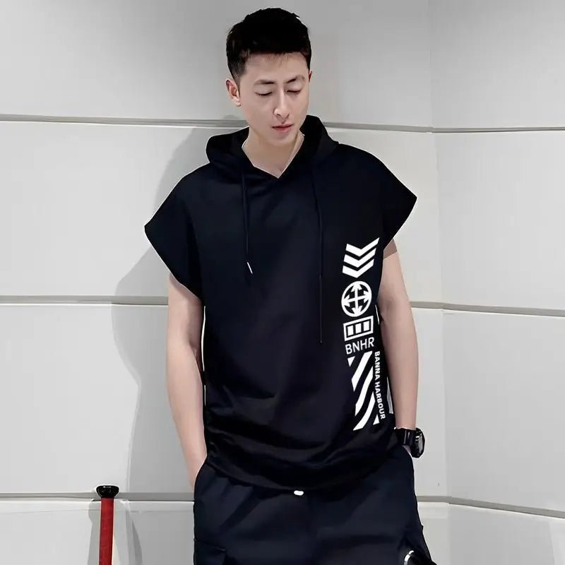 Men's Techwear Tactical Hooded Sleeveless Tank Top - ATLAS 1