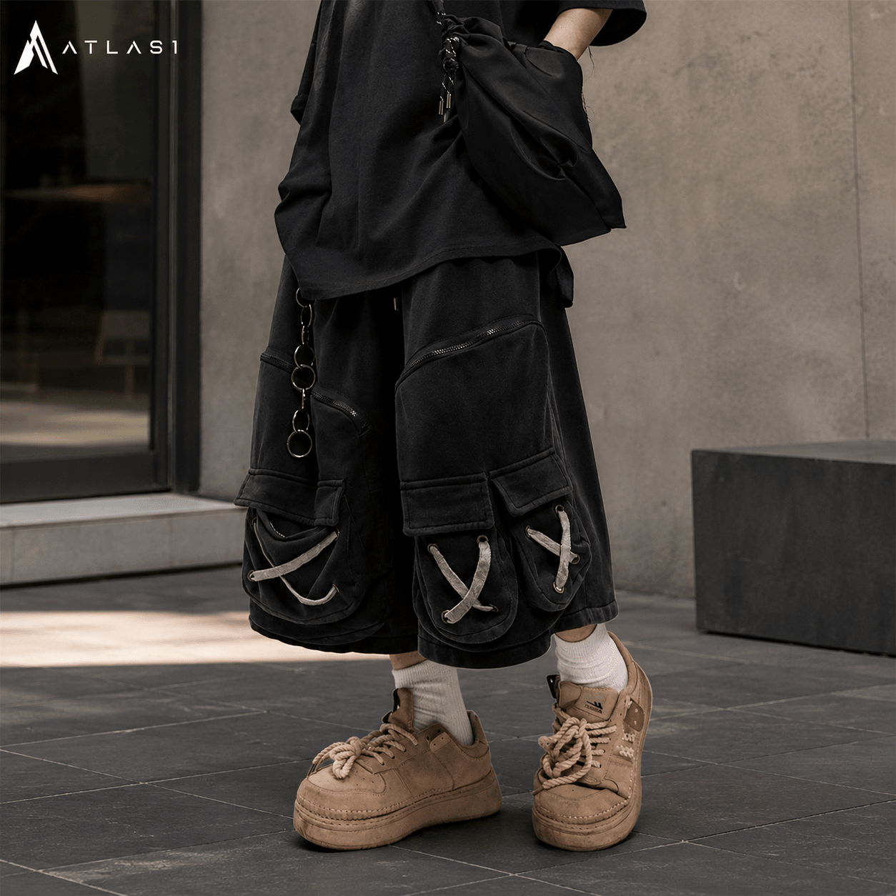 Men's Techwear Tactical Multi Pocket Cargo Shorts - ATLAS 1